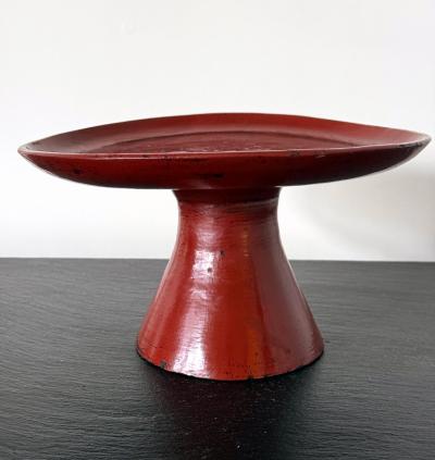 Rare Japanese Negoro Stem Dish Momoyama Edo Period