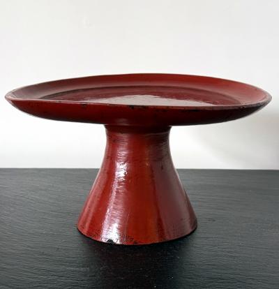 Rare Japanese Negoro Stem Dish Momoyama Edo Period