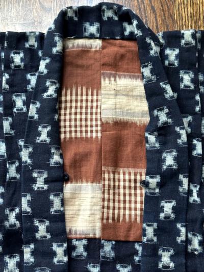 Rare Japanese Woven Ikat Child Kimono Nemaki