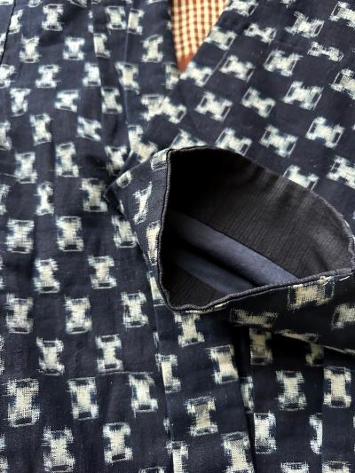 Rare Japanese Woven Ikat Child Kimono Nemaki