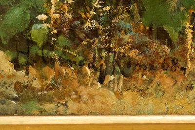 Rare Landscape Painting of Shepherds and Injured Lamb by Hermann Corrodi