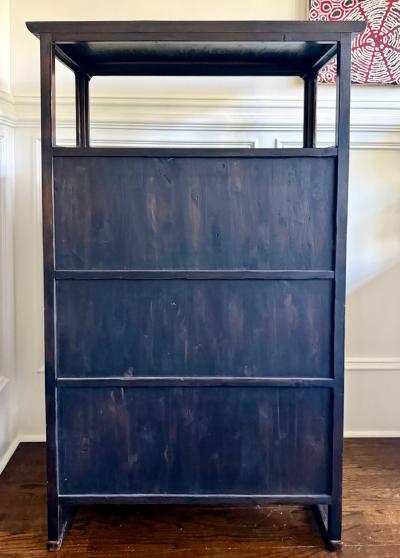 Rare Large Antique Four Level Korean Scholar Bookcase with COA