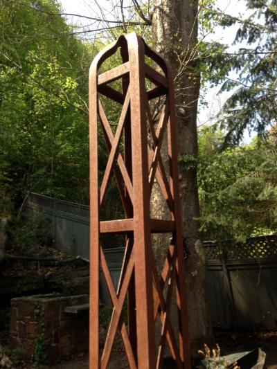 Rare Large French Early Modern Iron Sculpture Eiffel Tower Obelisk 1920