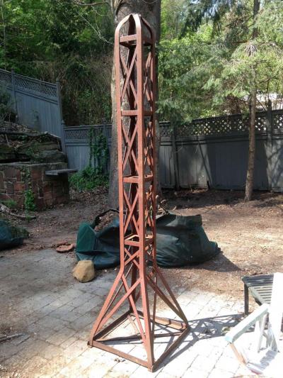 Rare Large French Early Modern Iron Sculpture Eiffel Tower Obelisk 1920