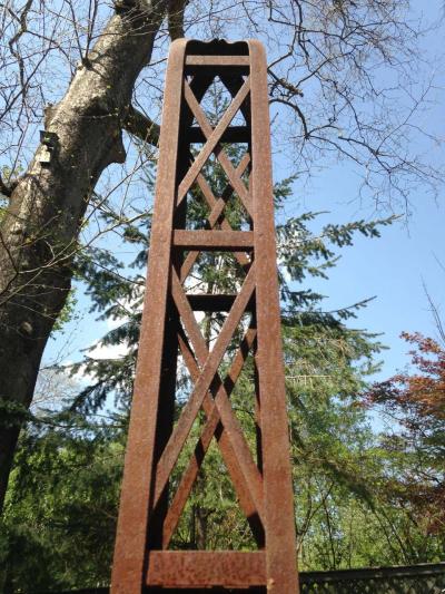 Rare Large French Early Modern Iron Sculpture Eiffel Tower Obelisk 1920