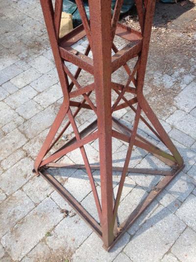 Rare Large French Early Modern Iron Sculpture Eiffel Tower Obelisk 1920