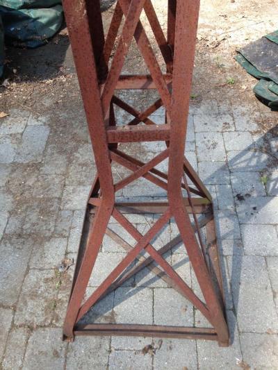 Rare Large French Early Modern Iron Sculpture Eiffel Tower Obelisk 1920