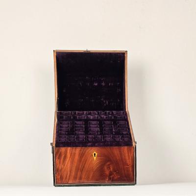Rare Large Mahogany Cutlery Box England circa 1880