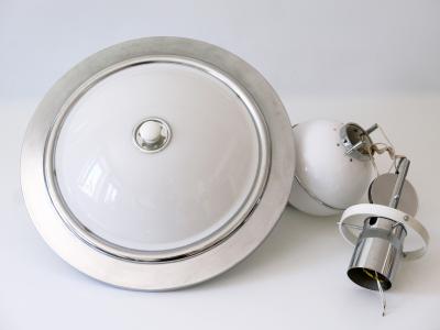 Rare Large Mid Century Modern Counterweight Pendant Lamp UFO Italy 1960s