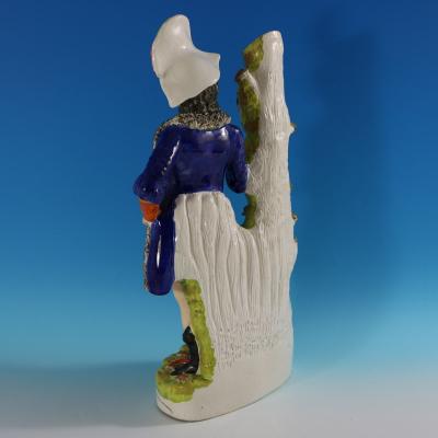 Rare Large Staffordshire Pottery Otter Hunter Spill Vase