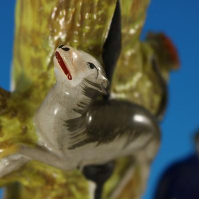 Rare Large Staffordshire Pottery Otter Hunter Spill Vase