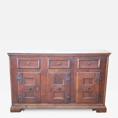 Rare Late 17th Century Italian Solid Walnut Louis XIV Antique Sideboard