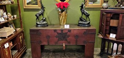 Rare Late Medieval 16th Century German Wrought Iron Oak Chest or Stollentruhe