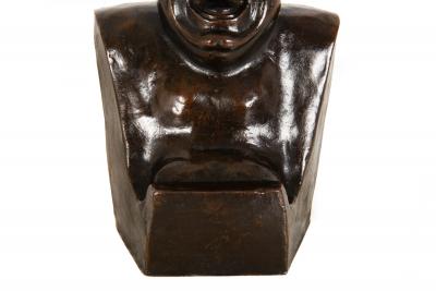Rare Laughing Buddha Self Portrait Bronze Sculpture Bust by Enrico Caruso