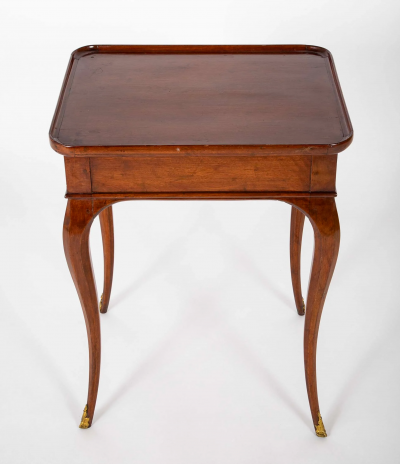 Rare Louis XV Mahogany Tray Top Single Drawer Side Table