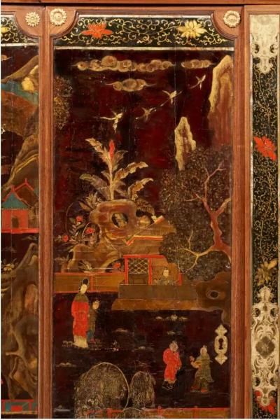 Rare Louis XV Ormolu Mounted Tulipwood and Chinese Lacquer Cabinet