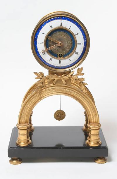 Rare Louis XVI Period Enamel and Gilt Bronze Clock