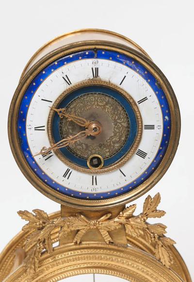 Rare Louis XVI Period Enamel and Gilt Bronze Clock