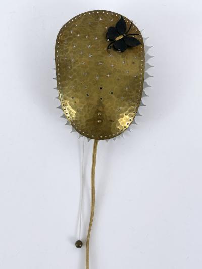 Rare Lovely Mid Century Modern Perforated Brass Sconce Papillon Sweden 1960s