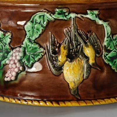 Rare Majolica Gun Dog Game Pie Dish