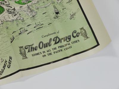 Rare Map San Francisco World s Fair Exposition Site 1911 The Owl Drug Co 
