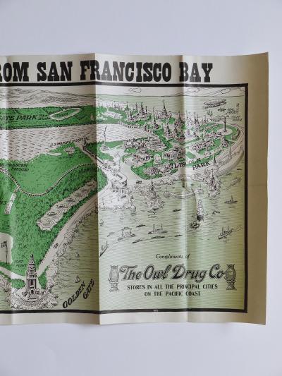 Rare Map San Francisco World s Fair Exposition Site 1911 The Owl Drug Co 