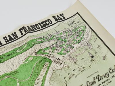 Rare Map San Francisco World s Fair Exposition Site 1911 The Owl Drug Co 