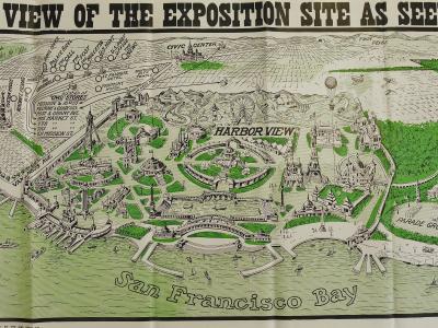 Rare Map San Francisco World s Fair Exposition Site 1911 The Owl Drug Co 
