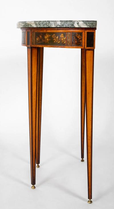 Rare Marble Top Dutch Demilune Classic Console with Chinoiserie Apron