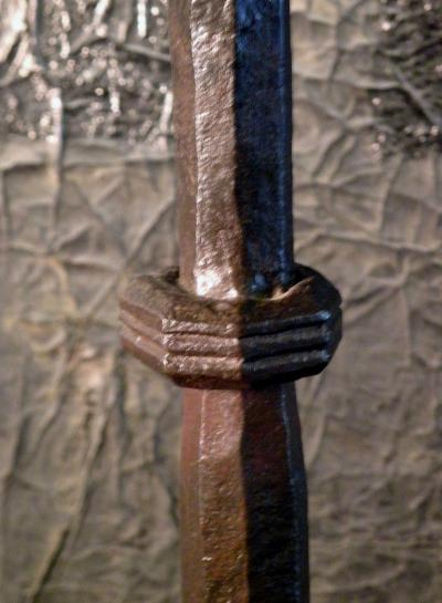 Rare Medieval Wrought Iron Round Table Stand with Porphyry top