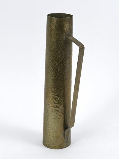 Rare Mid Century Hammered Brass Tall Grip Vase or Watering Can Germany 1960s