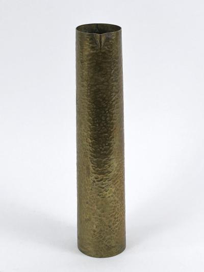 Rare Mid Century Hammered Brass Tall Grip Vase or Watering Can Germany 1960s
