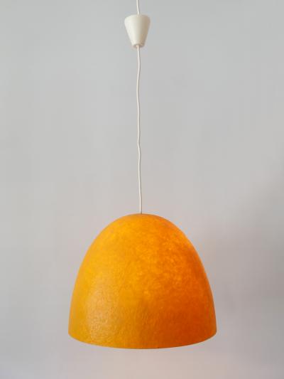 Rare Mid Century Modern Fiberglass Pendant Lamp or Hanging Light Germany 1970s