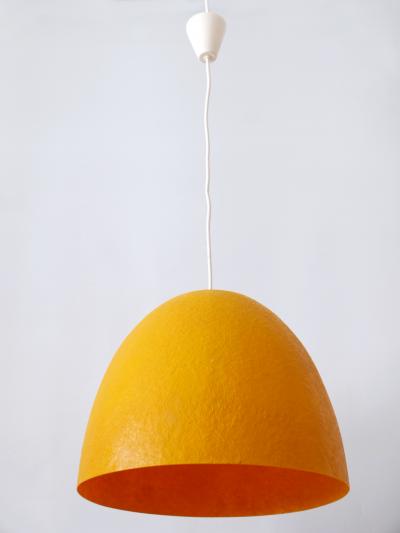 Rare Mid Century Modern Fiberglass Pendant Lamp or Hanging Light Germany 1970s