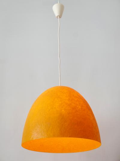 Rare Mid Century Modern Fiberglass Pendant Lamp or Hanging Light Germany 1970s