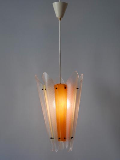 Rare Mid Century Modern Multi Colored Lucite Pendant Lamp Germany 1960s