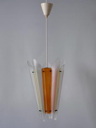 Rare Mid Century Modern Multi Colored Lucite Pendant Lamp Germany 1960s