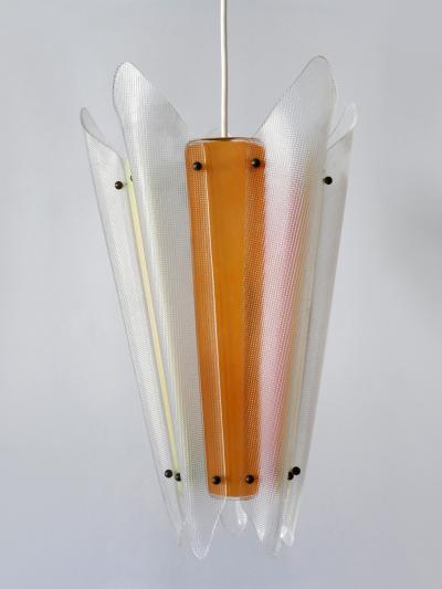 Rare Mid Century Modern Multi Colored Lucite Pendant Lamp Germany 1960s