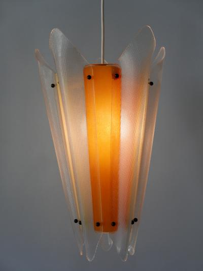 Rare Mid Century Modern Multi Colored Lucite Pendant Lamp Germany 1960s