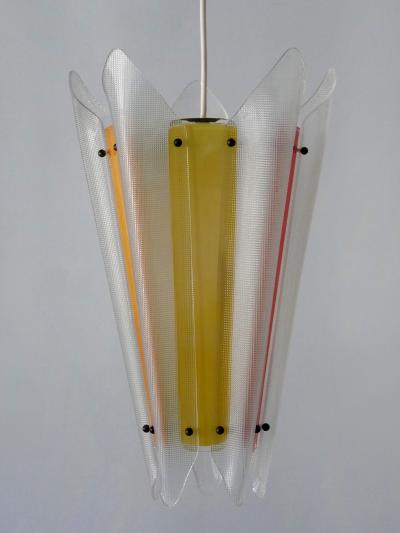 Rare Mid Century Modern Multi Colored Lucite Pendant Lamp Germany 1960s