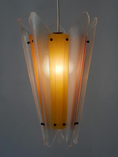 Rare Mid Century Modern Multi Colored Lucite Pendant Lamp Germany 1960s