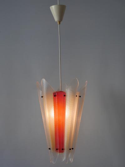Rare Mid Century Modern Multi Colored Lucite Pendant Lamp Germany 1960s