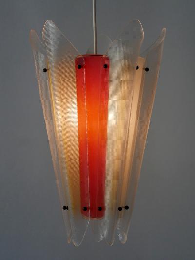Rare Mid Century Modern Multi Colored Lucite Pendant Lamp Germany 1960s