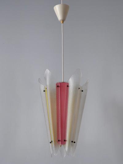 Rare Mid Century Modern Multi Colored Lucite Pendant Lamp Germany 1960s