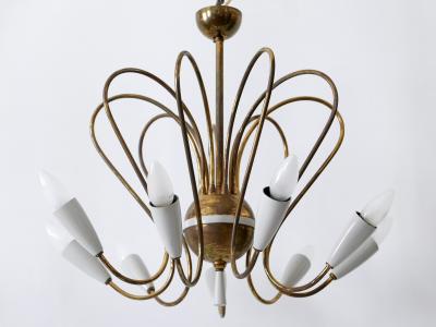 Rare Mid Century Modern Nine Flamed Sputnik Chandelier or Pendant Lamp 1950s