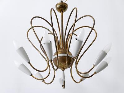 Rare Mid Century Modern Nine Flamed Sputnik Chandelier or Pendant Lamp 1950s