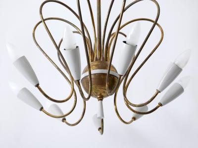 Rare Mid Century Modern Nine Flamed Sputnik Chandelier or Pendant Lamp 1950s