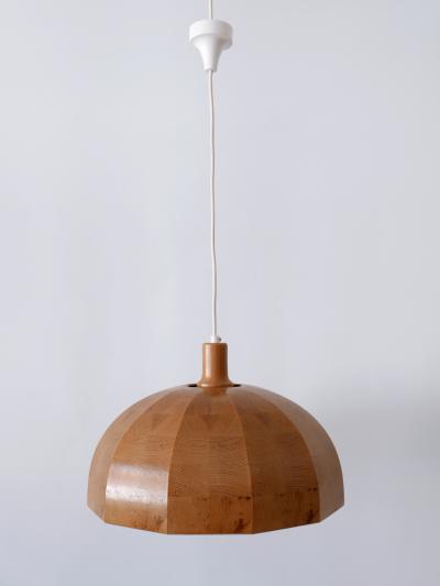 Rare Mid Century Modern Pine Wood Pendant Lamp or Hanging Light Sweden 1960s