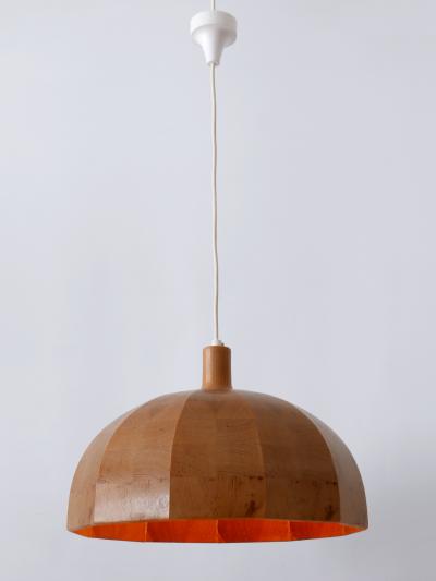 Rare Mid Century Modern Pine Wood Pendant Lamp or Hanging Light Sweden 1960s
