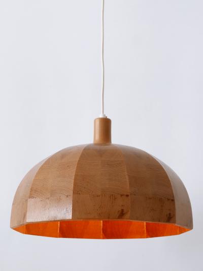 Rare Mid Century Modern Pine Wood Pendant Lamp or Hanging Light Sweden 1960s